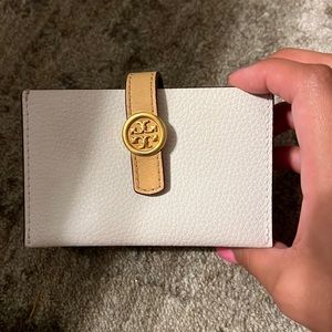 Tory Burch white accordion wallet